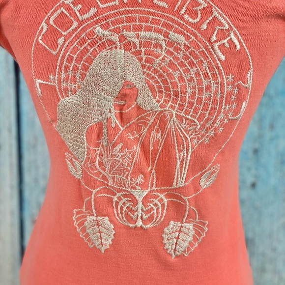 Johnny Was Coral Embroidered Cotton Polo Top - Picture 12 of 14